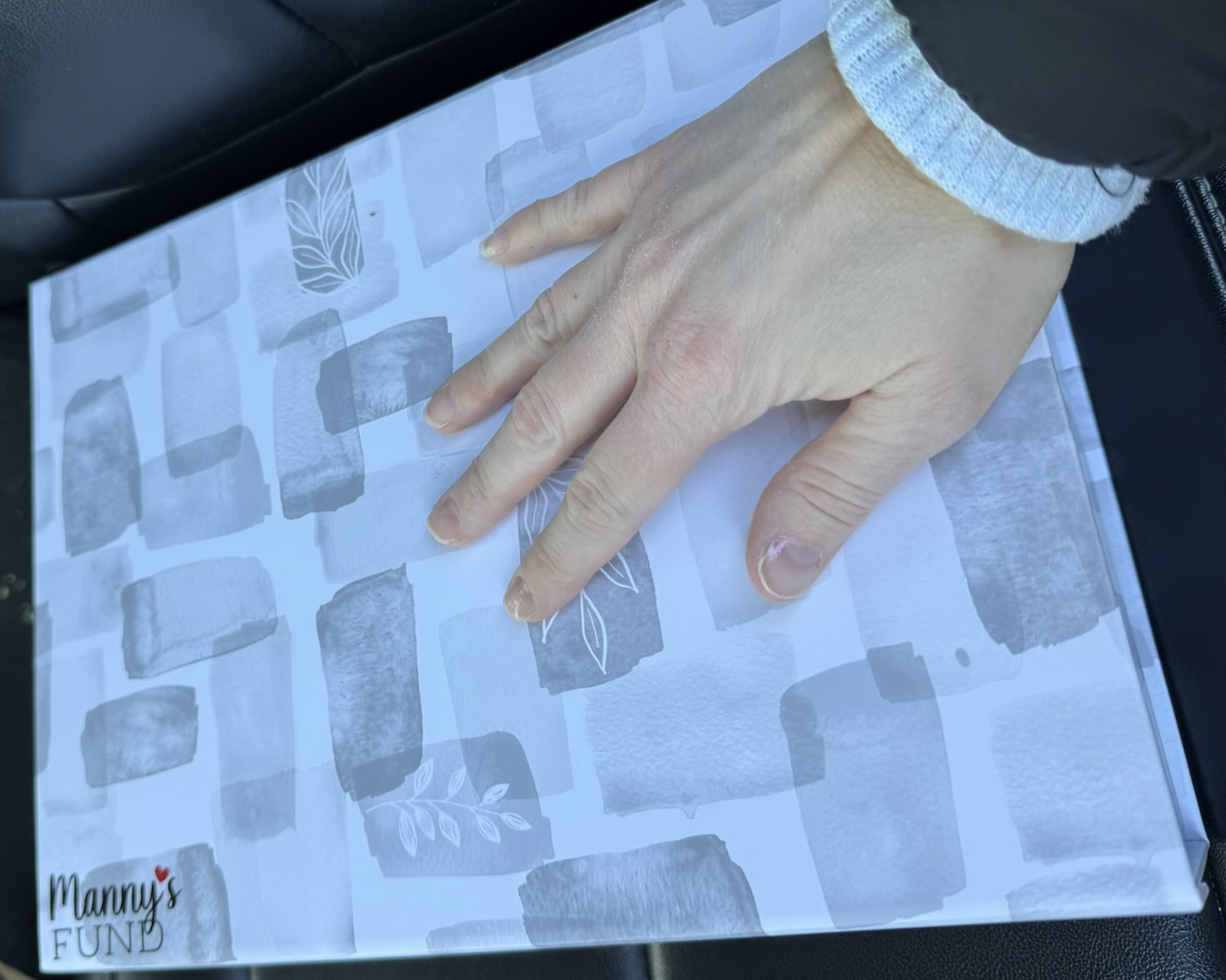 Manny's Fund comfort box open, showing contents